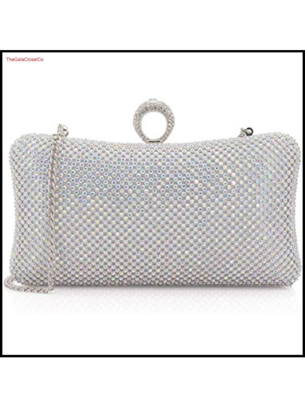 Rhinestone Crystal Clutch Evening Handbag with Chain for Wedding Party